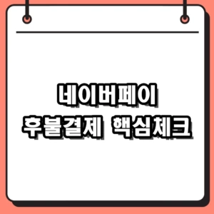 네이버페이 후불결제 납부일 계좌 제한업종 정리