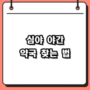 심야 야간 약국 찾는 법, 휴일지킴이와 공공심야약국까지