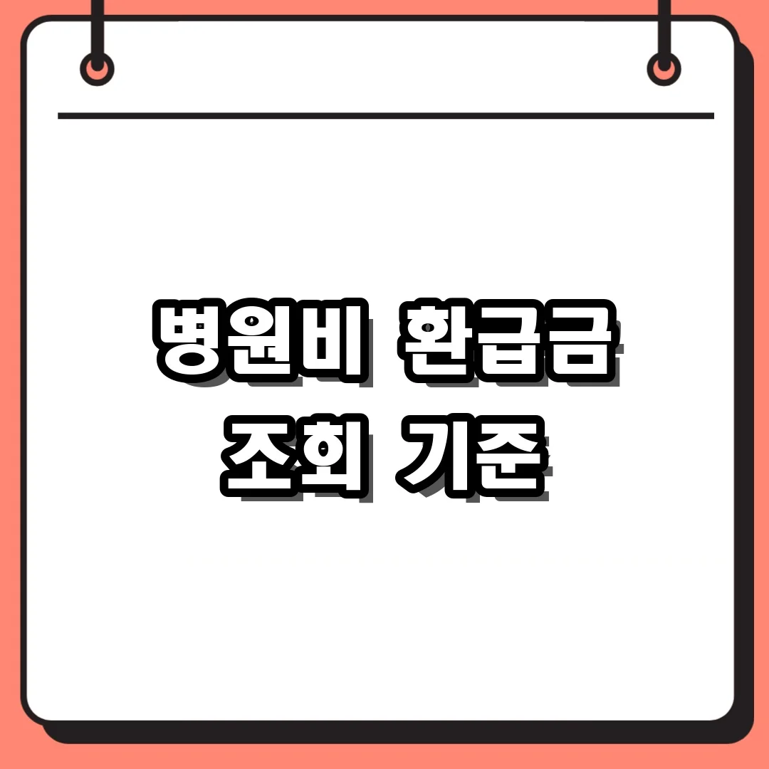 병원비 환급금 조회 기준