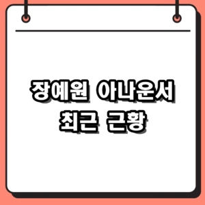 장예원 근황과 아나운서 퇴사 후 프로필 인스타 정보