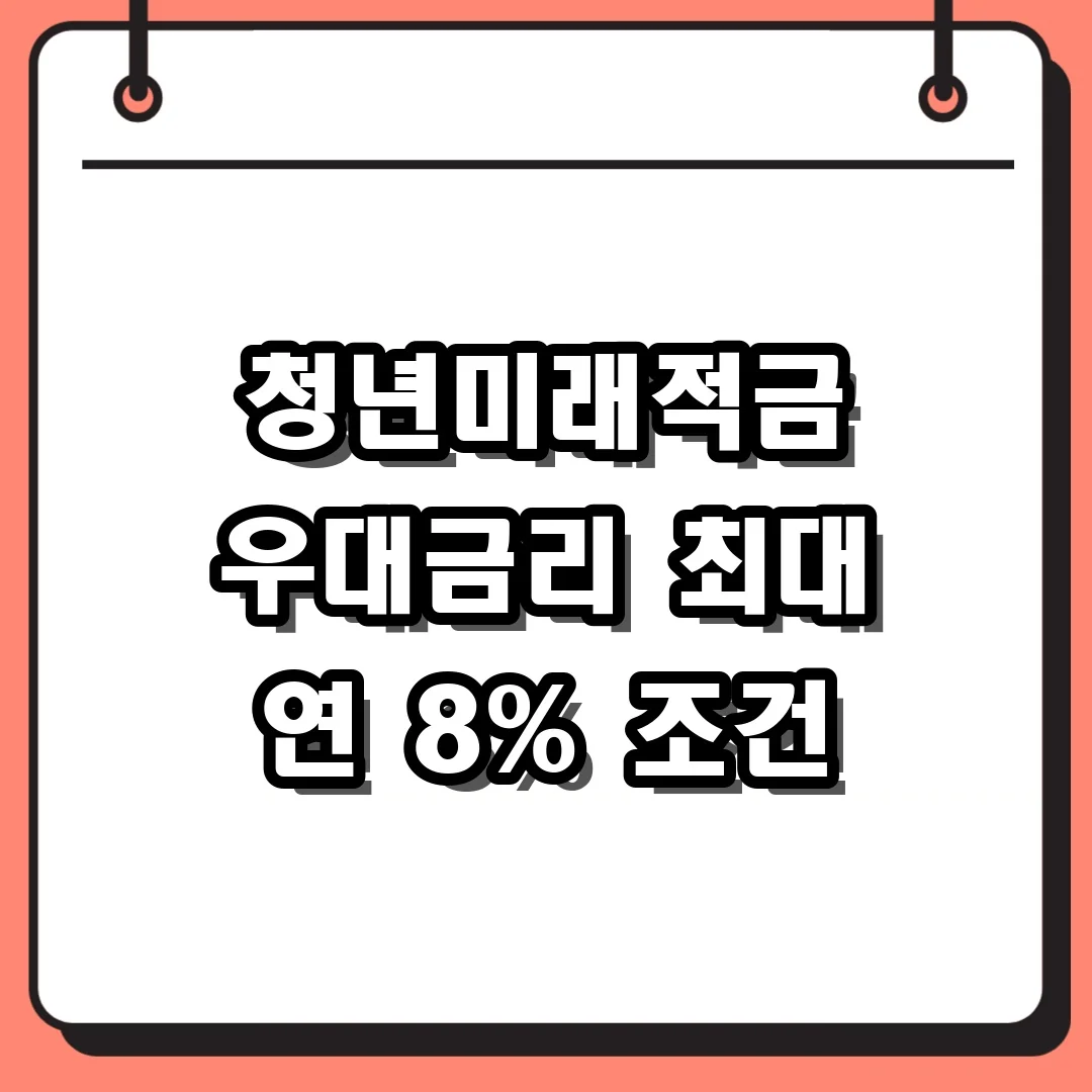 청년미래적금 우대금리 최대 연 8% 조건