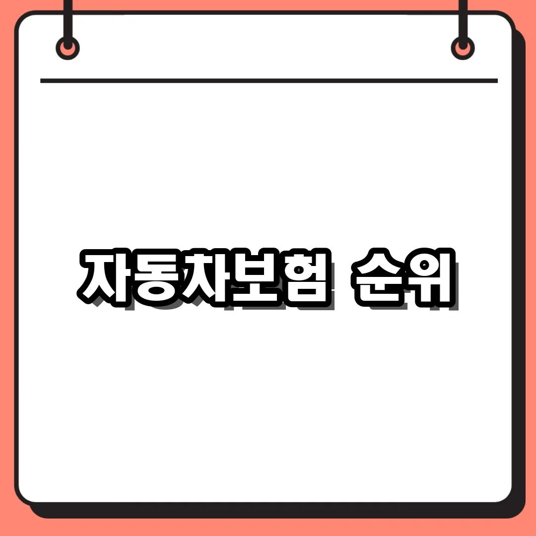 자동차보험 순위