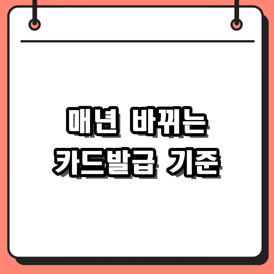 매년 바뀌는 카드발급 기준