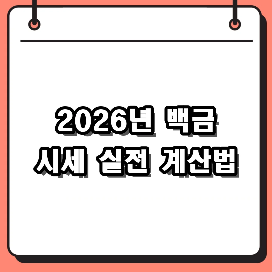 2026년 백금 시세 실전 계산법