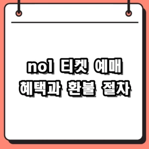 공연 필수 nol 티켓 예매 전 알아야 할 할인 혜택과 환불 규정