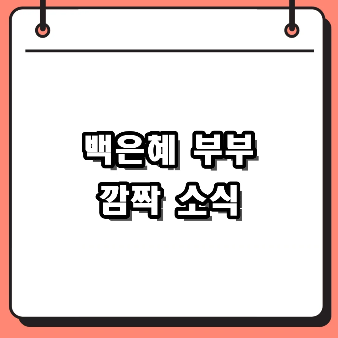 백은혜 부부 깜짝 소식