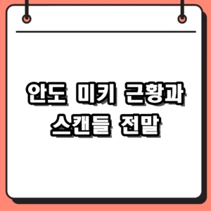 안도 미키 2026 최신 근황과 20살 연하 스캔들 전말