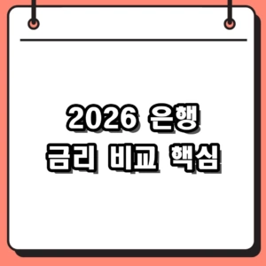 2026년 은행 금리 비교, 예적금 이자 더 받는 필수 확인 사항