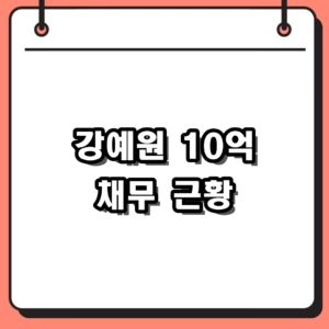 2026년 강예원 근황, 미우새 등장과 10억 채무 프로필 총정리