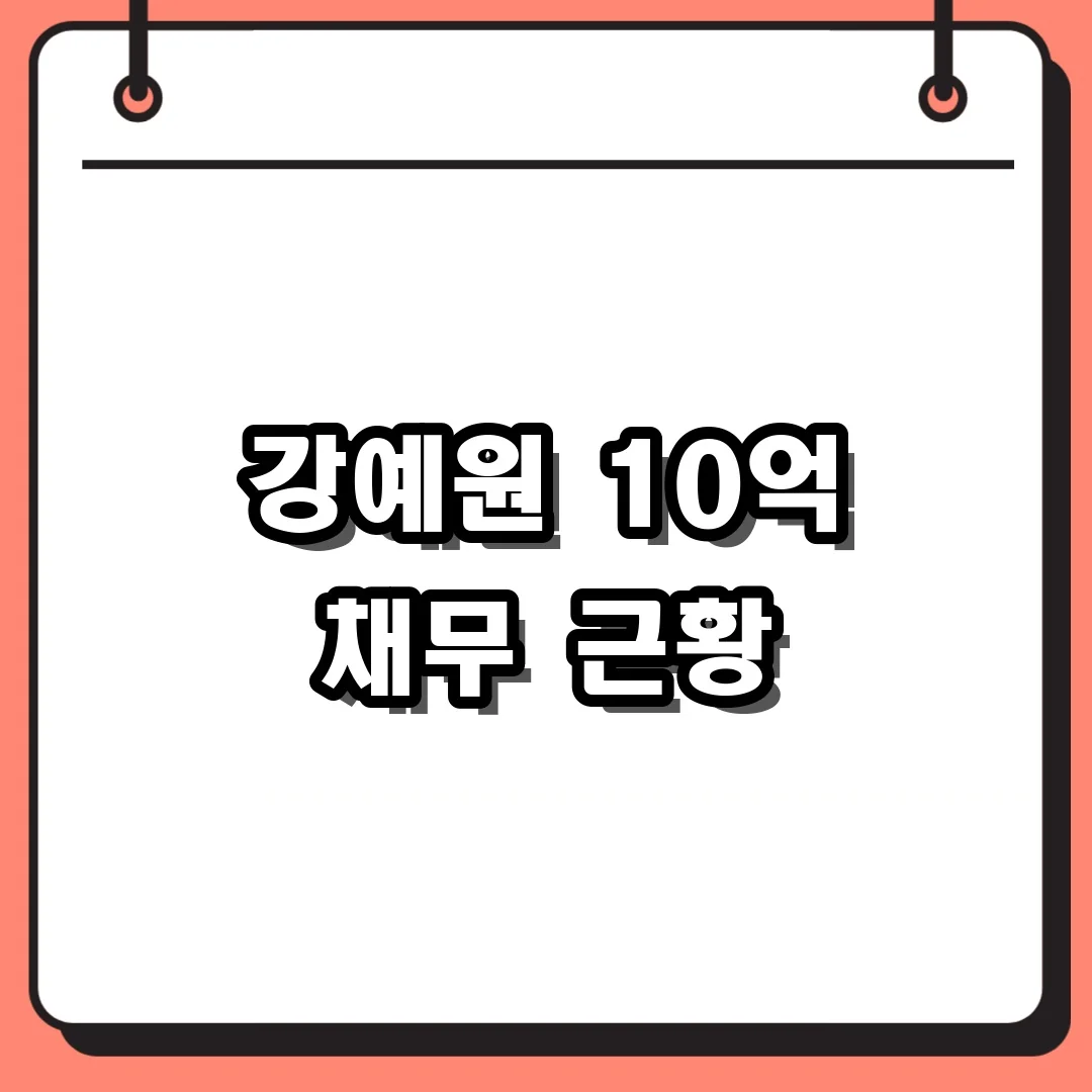 강예원 10억 채무 근황
