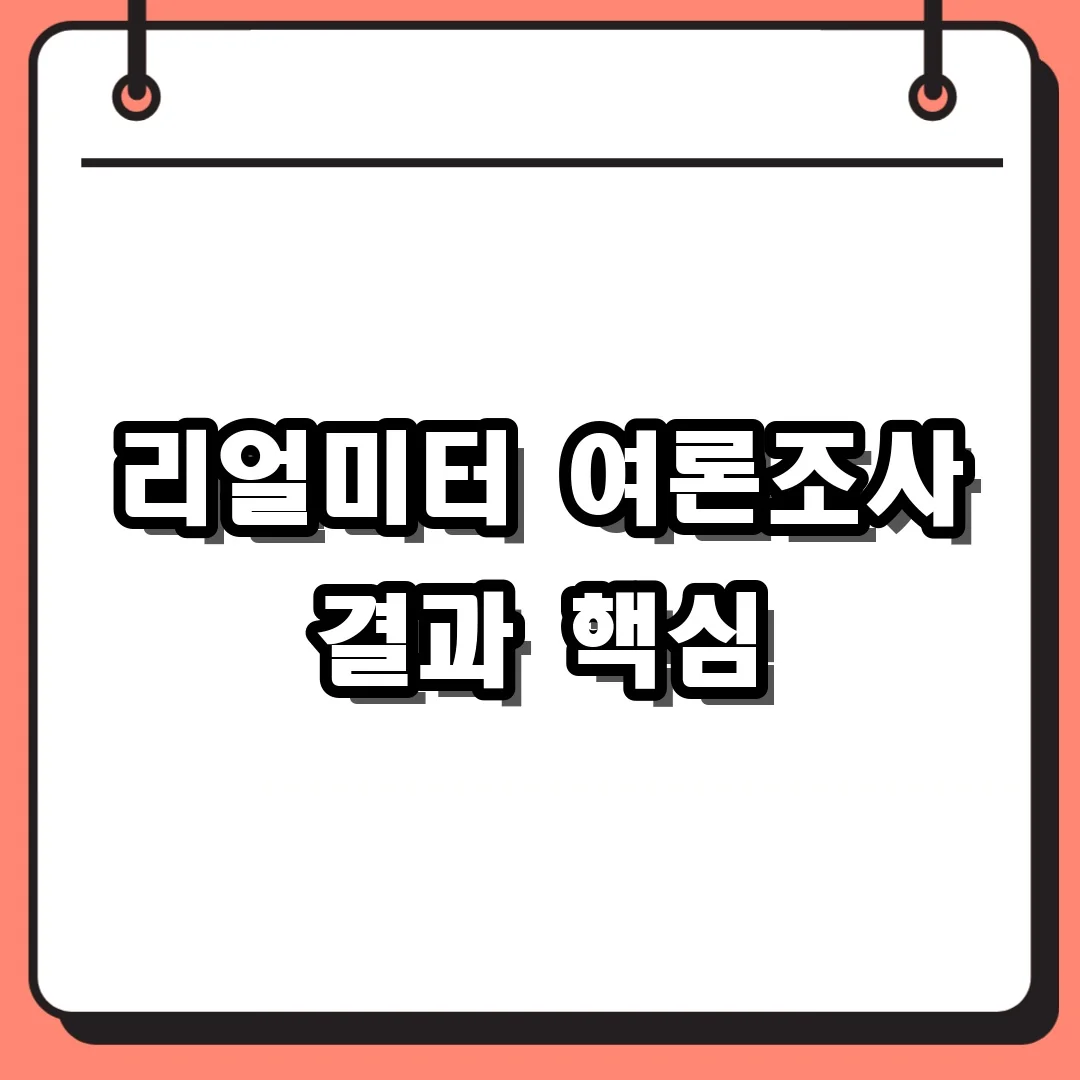 리얼미터 여론조사 결과 핵심