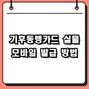 기후동행카드 구매처 총정리: 실물카드 및 모바일 발급 방법