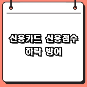 신용카드 신용점수 하락 진짜 원인과 방어하는 한도 관리 요령