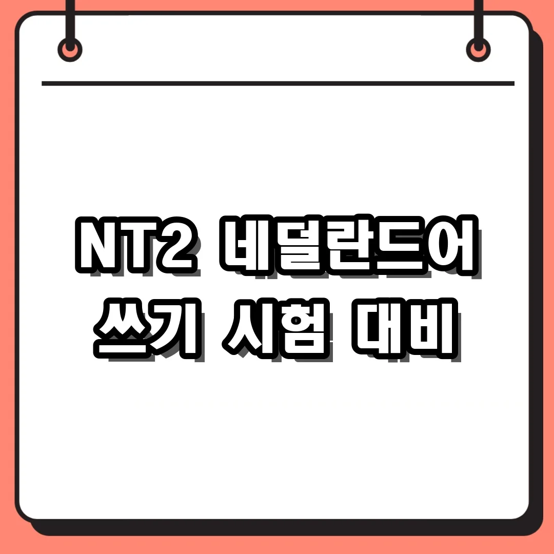 NT2 네덜란드어 쓰기 시험 대비