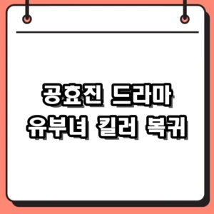 공효진 15년 만의 복귀작 유부녀 킬러 방영일 및 라인업 정보