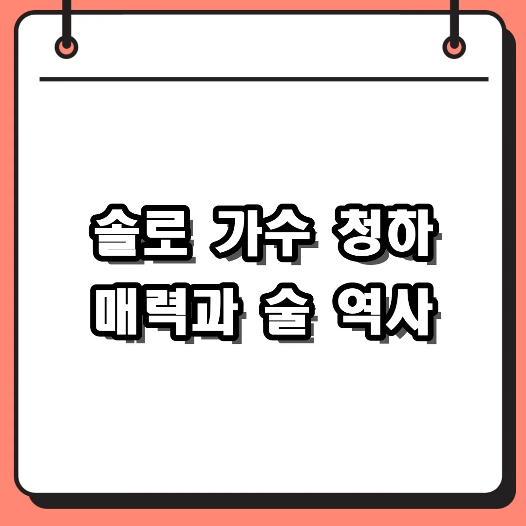 솔로 가수 청하 매력과 술 역사