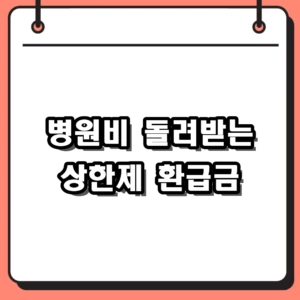 병원비 돌려받는 본인부담상한제 환급금 조회 및 신청 가이드