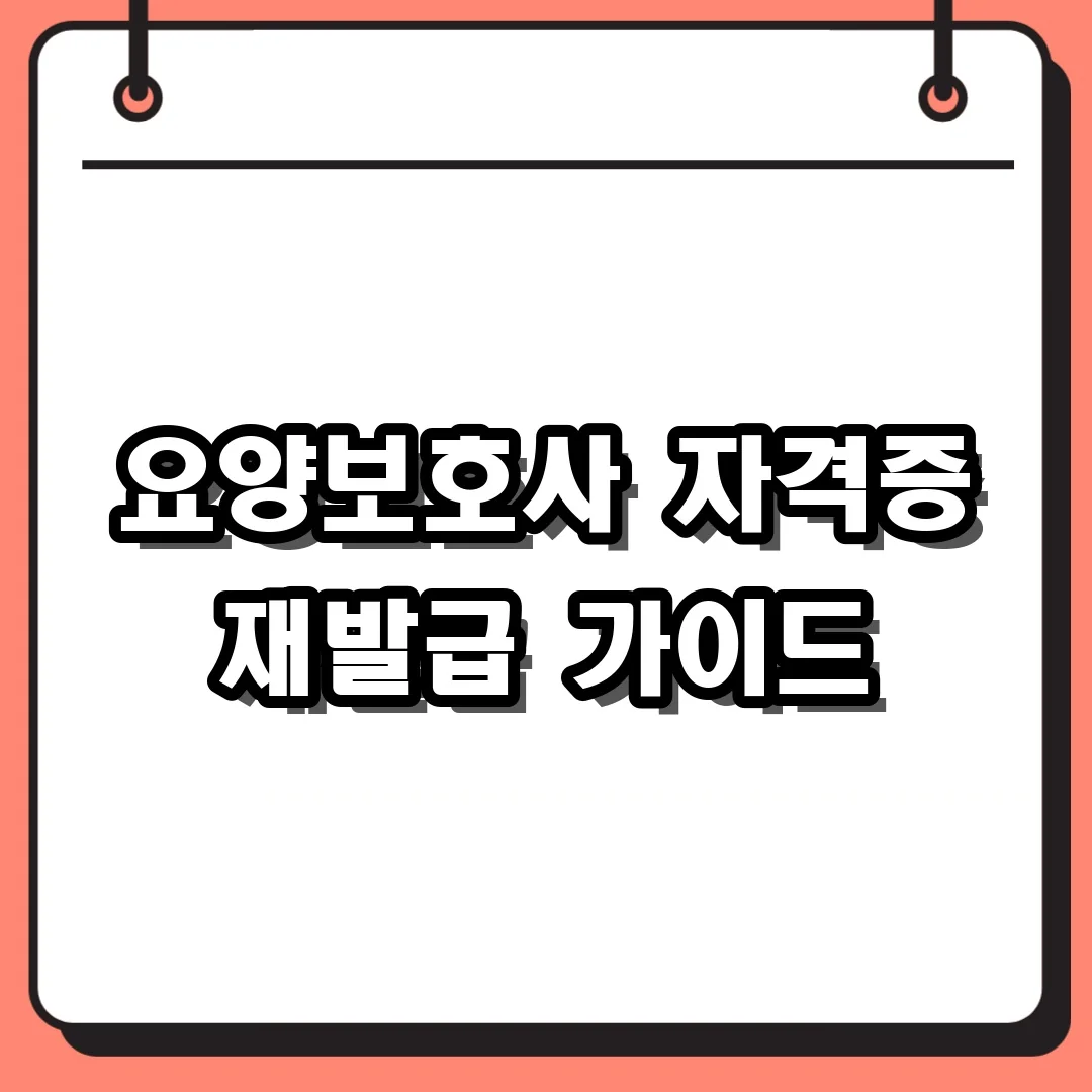 요양보호사 자격증 재발급 가이드