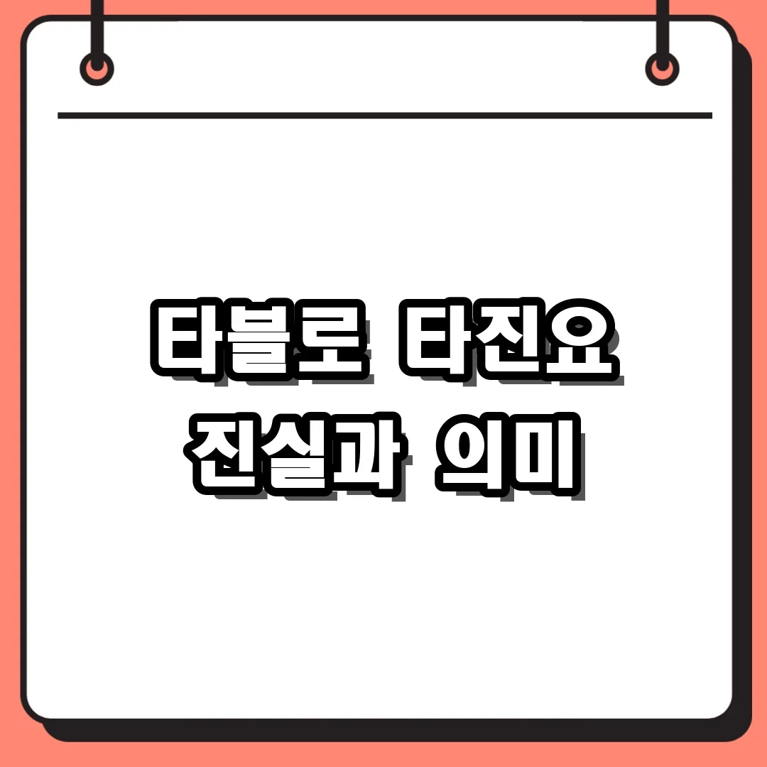 타블로 타진요 진실과 의미