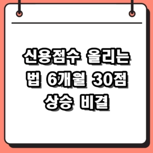 확실한 신용점수 올리는 법: 6개월 만에 30점 올린 실전 가이드