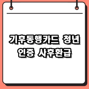 기후동행카드 청년 인증 방법 및 최대 9만 원 사후환급 신청 후기