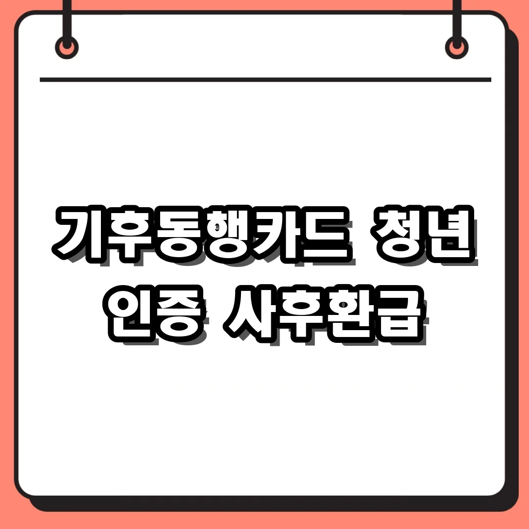 기후동행카드 청년 인증 사후환급