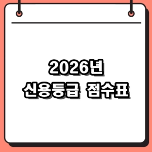 2026년 신용등급 점수표 확인 방법 및 NICE KCB 차이 완벽 정리