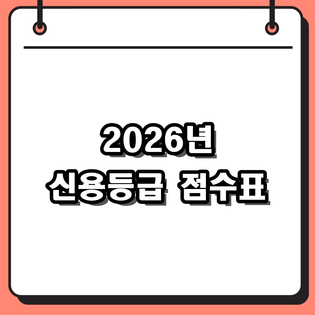2026년 신용등급 점수표