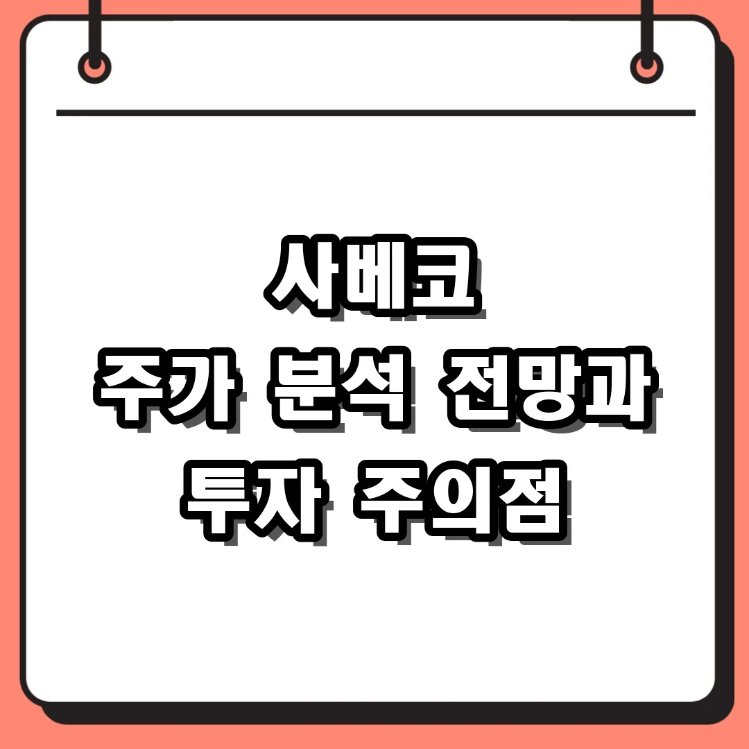 사베코 주가 분석 전망과 투자 주의점