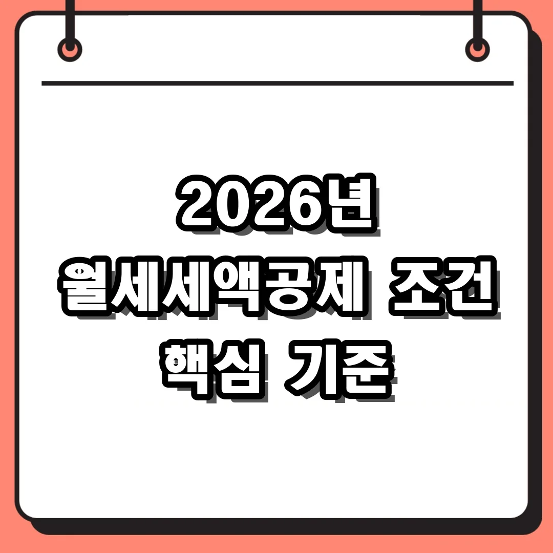 2026년 월세세액공제 조건 핵심 기준